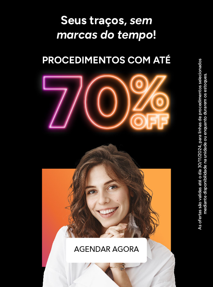 Seus traços, sem marcas do tempo com até 70% de Desconto